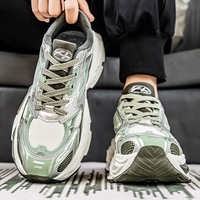 Baskets Chunky Dad pour Hommes, Personnalisables OEM, Tige en Maille et Cuir Synthétique Patchwork, Semelle Plateforme Épaisse, Chaussures de Sport Décontractées Rétro Tendance