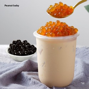Perla ámbar en <span class=keywords><strong>polvo</strong></span>, perlas redondas <span class=keywords><strong>de</strong></span> <span class=keywords><strong>tapioca</strong></span> cocidas con azúcar negro para té <span class=keywords><strong>de</strong></span> leche <span class=keywords><strong>de</strong></span> perlas envasadas en bolsa - Product Image 4