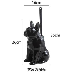 Nouveau créatif Style nordique décoration intérieure blanc noir salle de bain ensemble en céramique chien toilette <span class=keywords><strong>porte</strong></span>-<span class=keywords><strong>brosse</strong></span> pour salle de bain - Product Image 4