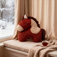 Cojín Creativo con Forma de Caballo, de Felpa, para Sofá, Sala de Estar, Decoración de Primavera, Regalo de Año Nuevo, Cojín para Auto, 7d