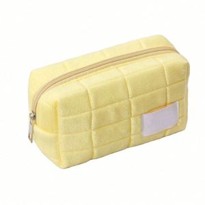 Pochette de voyage professionnelle en tissu écossais aux couleurs bonbon, avec intérieur en polyester et coton, sacs à maquillage personnalisés avec fermeture éclair - Product Image 6