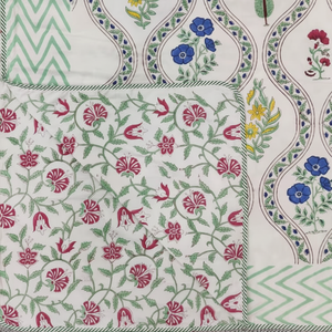 100% Cotton Hand <b>Block</b> Printed Single <b>Bed</b> Dohar Artisan Made Handmade Traditional Hand Crafted 100% Cotton Reversible Dohar - Product Image 1