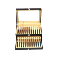 Organisateur de stylos en cuir PU multi-compartiments, boîte de rangement et de présentation de style tiroir pour la maison et les bureaux