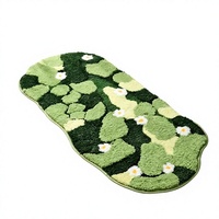Gänseblümchen-Blumenteppich Ästhetischer Grüner Blumen-Bettvorleger Weicher Mikrofaser-Teppich für Wohnungsdekoration