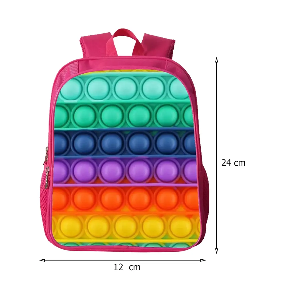 3D Print Rainbow Color YIWU ALLO fidget school bag pops fidget school book bags kids fidget toys school bags pop it backpacks