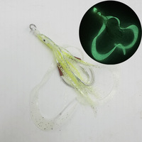 Hameçon lumineux personnalisé en gros pour la pêche au poisson-hache, hameçon double pour pieuvre et calmar, leurre métallique, pêche en mer en gros