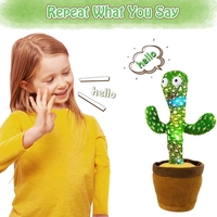 Jouet en peluche électronique intelligent pour bébé, chantant, dansant, parlant et enregistrant des sons, jouet cactus, cadeaux de Noël pour enfants