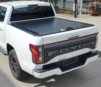 Couverture de benne en alliage d'aluminium pour pick-up FOTON V7 Crew Cab, type Roll-up N-Lock, étanche, avec boîte de rangement verrouillable, installation sans perçage