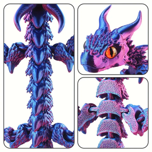 Modèle de jouet articulé créatif en forme de dragon osseux imprimé en 3D, tendance et mobile, pour enfants, ornement unique d'animaux et de dinosaures - Product Image 2