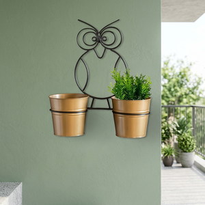 Porte-plantes mural en métal en forme de hibou, design de dessin animé, support de plantes suspendu moderne pour une utilisation en intérieur et en extérieur - Product Image 2