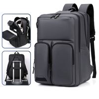 Sac à dos de voyage unisexe en PU imperméable avec extension USB, grande capacité, extensible, pour ordinateur portable 15,6 pouces, en polyester – Vente en gros à chaud