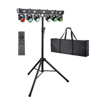 Mini barre de lumière LED à tête mobile pour scène, 6 têtes, stroboscope 120W, faisceau laser rouge et vert, Wash, télécommande DMX, pour discothèque et DJ
