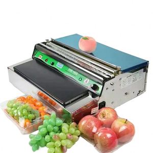 Manual Plastic Wrap Food Trays Fruit Boxes Cling <b>Film</b> Packaging Machine Food Pvc Cling <b>Film</b> Vegetable Packaging Machine - Product Image 1