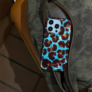 Funda Doble Capa con Estampado de Leopardo Azul Marrón Retro para iPhone 17 Pro Max 16 15 14 13 - Product Image 3