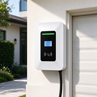 Borne de recharge pour véhicule électrique Wallbox, station de recharge intelligente AC avec lecteur de carte RFID, Type 2, 7 kW, étanche IP65, utilisation domestique et professionnelle