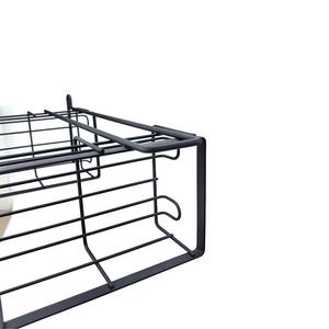 Современная Двухуровневая металлическая корзина для душа с черным порошковым покрытием, настенная угловая полка для душа с присоской - Product Image 5