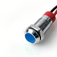 Interrupteurs à bouton-poussoir LED étanches IP67 anti-vandalisme 230V, structure électronique de contrôle, acier inoxydable plat 1NO1NC