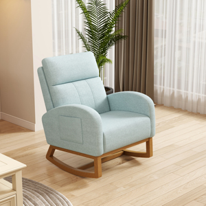 <span class=keywords><strong>Fauteuil</strong></span> de salon moderne en bois massif, chaise <span class=keywords><strong>à</strong></span> bascule avec coussin moelleux, <span class=keywords><strong>fauteuil</strong></span> d'appoint avec <span class=keywords><strong>accoudoirs</strong></span> - Product Image 6