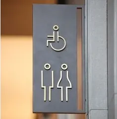 Hotel stainless steel metal sign toilet door plate Office door signage electronic signs 3d led illuminated sign