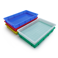 Plateau en plastique bleu solide de haute qualité 605*415*95mm, écologique, empilable, pour le stockage et l'alimentation des vers de farine