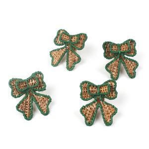 Anneaux de serviette en rotin vert tressé naturel, faits à la main, pour la décoration de table, lot de 4 par Viettimecraft Wholesale - Product Image 4