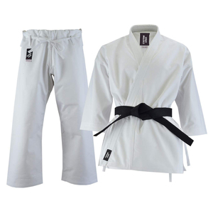 Trajes de Karate, Camiseta Amarilla, Pantalones Negros, 100% Algodón, Duraderos, Unisex para Adultos, Ropa de Artes Marciales, Corte Regular, en Venta - Product Image 1