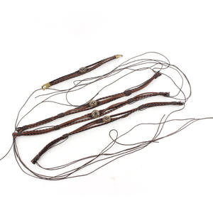 Nouveau Style rétro britannique chapeau ornements Bracelet 2 ensembles fabricants en gros cuir Pu alliage strass <span class=keywords><strong>ceinture</strong></span> décorative - Product Image 4