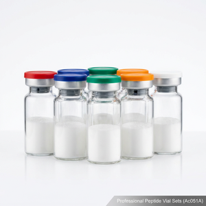 ชุดขวดเพปไทด์ขนาด 10 มล. ระดับมืออาชีพ พร้อมฝาปิดสีเข้ากัน จุกปิดแบบทางการแพทย์ และภาพจำลองผงไลโอฟิไลซ์ VisualsAc - Product Image 3