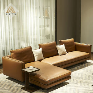 الشمال مصممة أثاث غرفة المعيشة الفاخرة حقيقية الجلود كرسي أريكة صالة 7 مقاعد الحديثة البني مريحة أريكة ديكور - Product Image 3