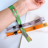 Bracelets en tissu personnalisés promotionnels, écologiques, pour événements et fêtes, avec fermoir en plastique, bracelets en tissu