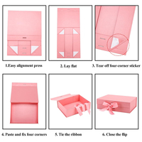 Großhandel Recycelbare Rosa Große Luxus-Hochzeits- und Valentinstag-Faltbare Karton-Magnetverpackung Geschenkbox mit Satinband