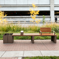 Bancs d'extérieur modernes avec dossier pour parcs, chaises en acier inoxydable, jardinières pour centres commerciaux et cours, durables et résistants à l'eau