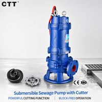 Pompe de découpe submersible CE IP68 en fonte anti-colmatage pour eaux usées, solides fibreux, municipale 0,75-7,5 kW DN50 380V
