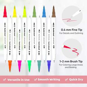 Journal A5 avec stylo marqueur à double pointe et pochoir, ensemble de papeterie pour l'écriture DIY, stylo fineliner, cadeau idéal pour la rentrée scolaire - Product Image 4