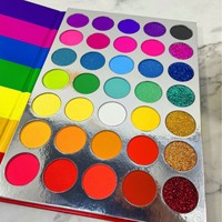 Palette de fards à paupières arc-en-ciel 35 couleurs à prix de gros, finition mate et métallique, haute pigmentation, marque privée