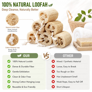 Éponge de douche en luffa naturelle Éponge de luffa biologique multifonctionnelle pour le nettoyage de la vaisselle ou le bain exfoliant - Product Image 5