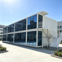 Maison préfabriquée personnalisée en conteneur, maison modulaire en structure acier portable avec murs ondulés pour bureau et dortoir