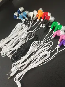 3.5mm Fashion Earphone Rubber Tip Stereo Headphones Earbuds Earphone AE-215 Disposable Plastic Cheap Wired Earbuds In Bulk