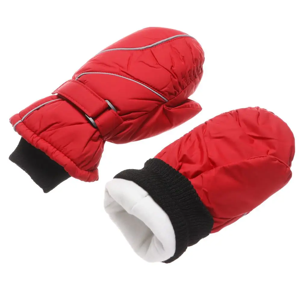 Winter Children Thicken Warm Ski Gloves Unisex Outdoor Waterproof Snow Mittens Extended Wrist Windproof Skiing Gloves