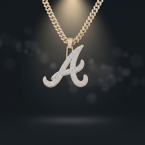 Colgante de Moissanita para Hombre, Letra A, Plata 925, Estilo Hip Hop, Micro Pavé, Joyería para Uso Diario - Product Image 1