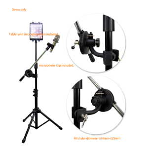 IP-01-1 Compatible With Various <b>Tablet</b> Sizes Microphone <b>Stand</b> With <b>Tablet</b> Holder For Studio - Product Image 6
