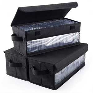 <span class=keywords><strong>Caja</strong></span> <span class=keywords><strong>de</strong></span> Almacenamiento Plegable para CD, <span class=keywords><strong>de</strong></span> Tela No Tejida, 14.2 Pulgadas, Organizador <span class=keywords><strong>de</strong></span> Medios con Ventana Transparente y Tapa Abatible, Bolsa <span class=keywords><strong>de</strong></span> Almacenamiento para DVD - Product Image 1