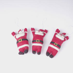 Happy Felt Santa Festive Décorations de Noël tricotées à la main Jouets et cadeaux suspendus - Product Image 4