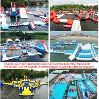 Parc aquatique gonflable commercial portatif d'explosion de jeu de parc de sports nautiques d'eau ouverte à vendre le Royaume-Uni
