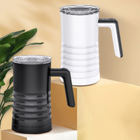Mousseur à lait 4-en-1 et chauffe-lait grande capacité, mousseur à lait électrique automatique pour laits froids et chauds, idéal pour les lattes