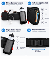 Sac de course personnalisé avec porte-bouteille, sac banane sport multi-poches pour marathon et activités de plein air