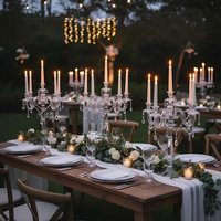 Candélabre en acrylique à 5 têtes pour décoration de mariage, centre de table, chandelier de table en acrylique, décoration de mariage