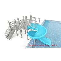 Toboggan aquatique en fibre de verre en spirale, hauteur 1,8 m, pour aire aquatique et piscine, certifié EN1176 CE