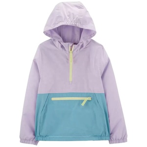 100% Nylon léger pliable coupe-vent veste pour enfants 1/4 fermeture éclair multi couleurs hydrofuge et imperméable garçon vêtements - Product Image 5