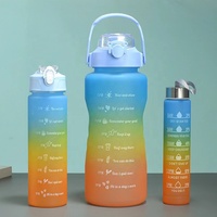 1 세트 3 개 2L 스포츠 물병 그라디언트 2000ml 900ml 500ml 보텔라 데 아구 플라스틱 체육관 물병